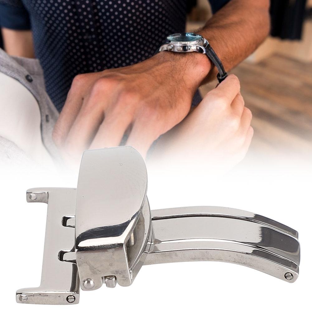 Edelstahl Single Fold Watch Verschluss Schnalle Armband Verschluss Ersatz Zubehör