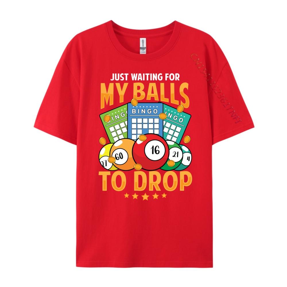 Waiting For My Balls To Drop Bingo Player Grandma Mens Graphic Tshirts Funny T Shirts Cool Fashion Tees
