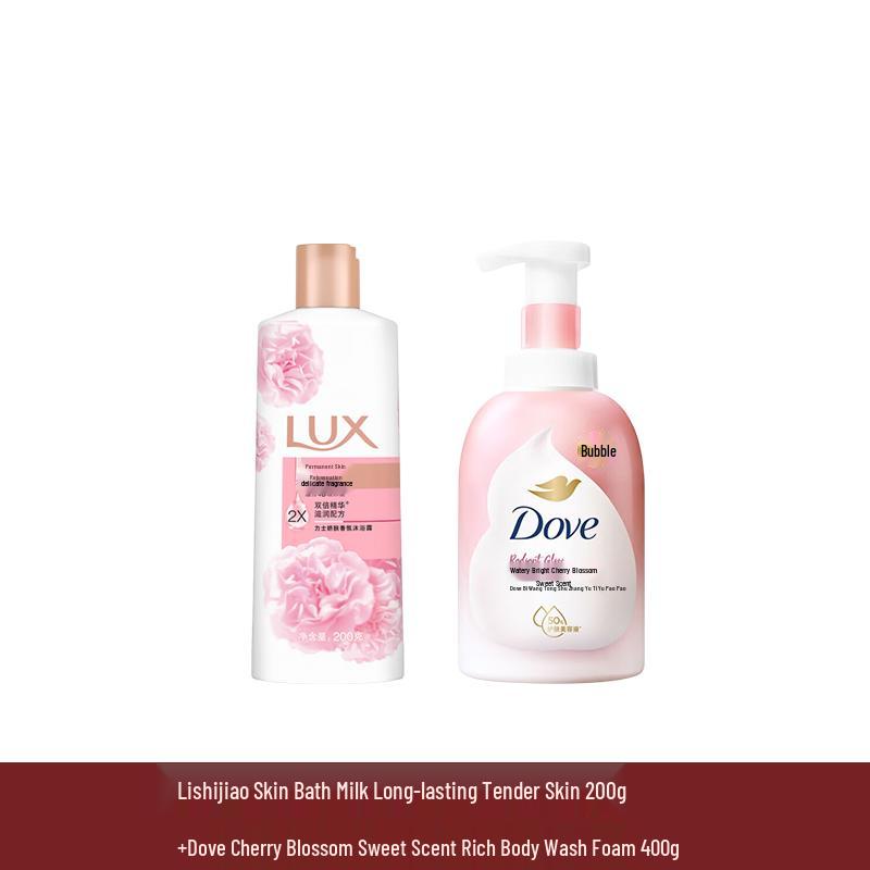 LUX Нежное Молочко для Душа и Пена с Цветами Вишни Duo