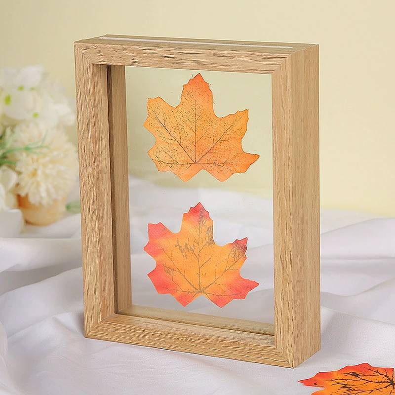 Wooden Doublesided Glass Photo Frame For A4 Herb Leaf Specimen Diy Art Display For Home Decor