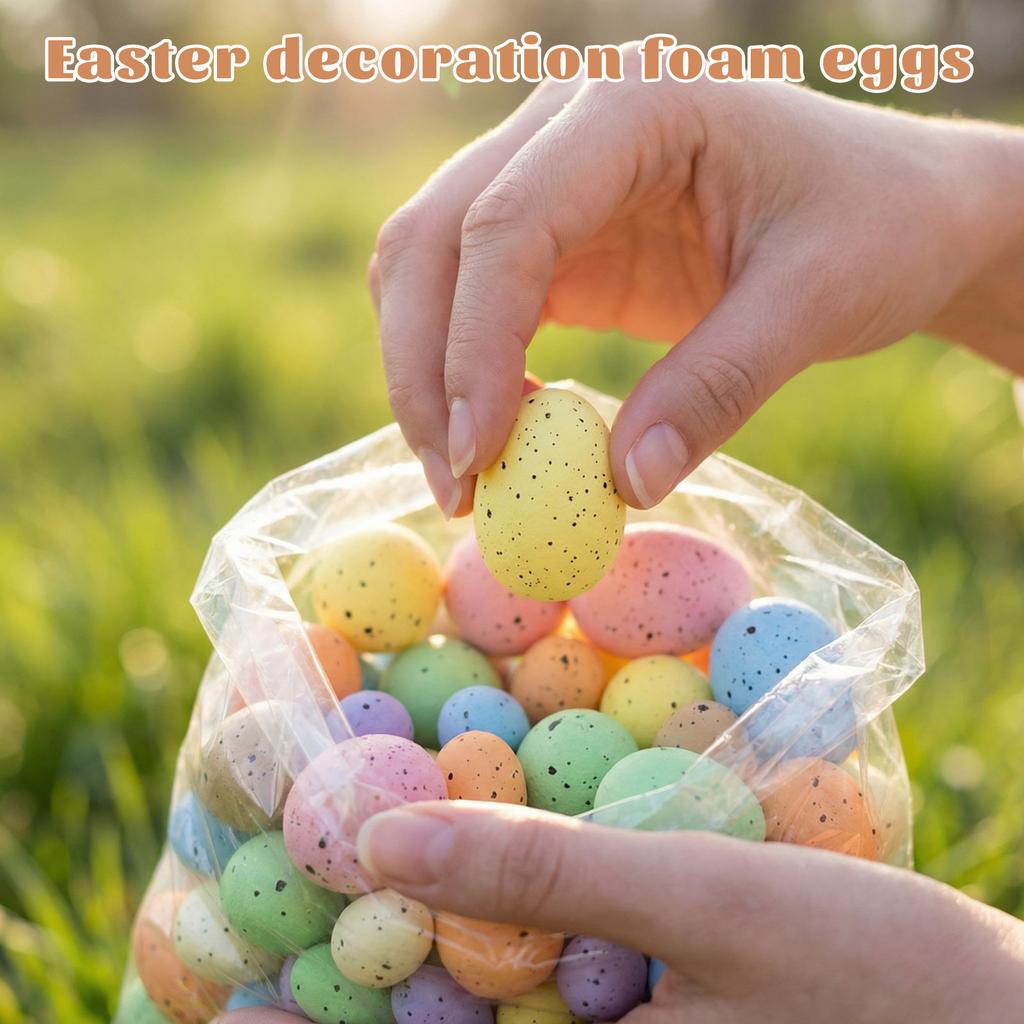 Easter Decorations Foam Eggs Spring Party Decor Props Simulated Speckled Colorful Eggs Egg Ornaments