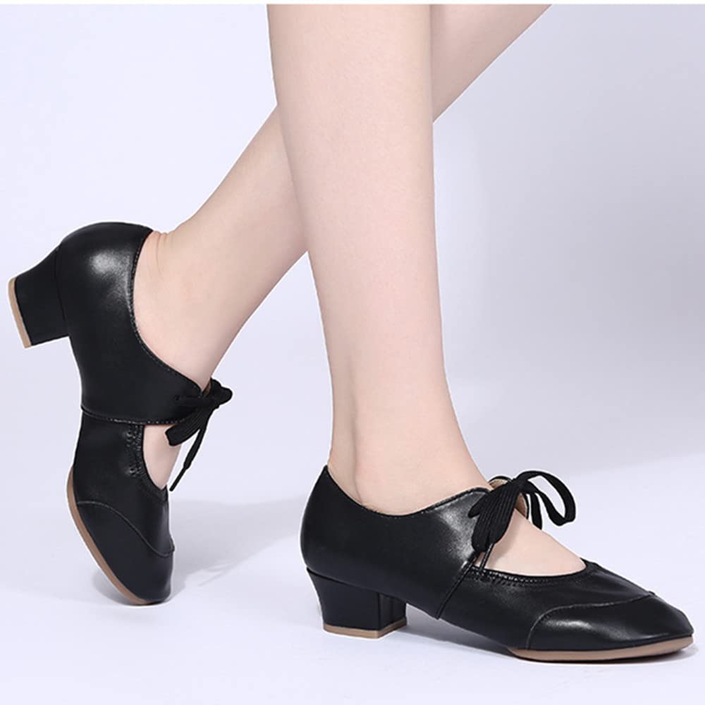 [Gengzee] Women's Dance Shoes, Social Dance Shoes, Modern, Latin, Jazz, Classical Dance Shoes, Low-Cut Dance Sneakers, Black, 26.0cm