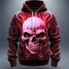 Skull Flame 3D Print Hoodies Hip Hop Street Style Outdoor Long Sleeve Hooded Sweatshirt Casual  Sports Daily Streetwear
