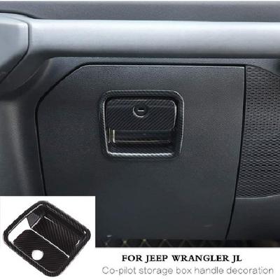 Kohlefaser Aufbewahrungsbox Griffabdeckung Verkleidungen Dekorrahmen für Jeep Wrangler JL 18+