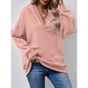 Women S Loose Fit Solid Color Long Sleeve Hooded Sweatshirt