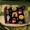Retro American mosaic Cushion Cover Soft Reversible Durable Pillow Cover MultiScene Use for Home Car Daily Comfort