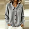 Cardigan in Maglia Colorata da Donna con Collo e Chiusura a Bottoni