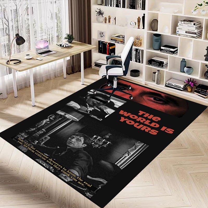 1pc Scarface Office Carpet Chair Mats Soft, Comfortable, All Season,Perfect for Home, Bedroom, or Office Decor, Perfect Gift for