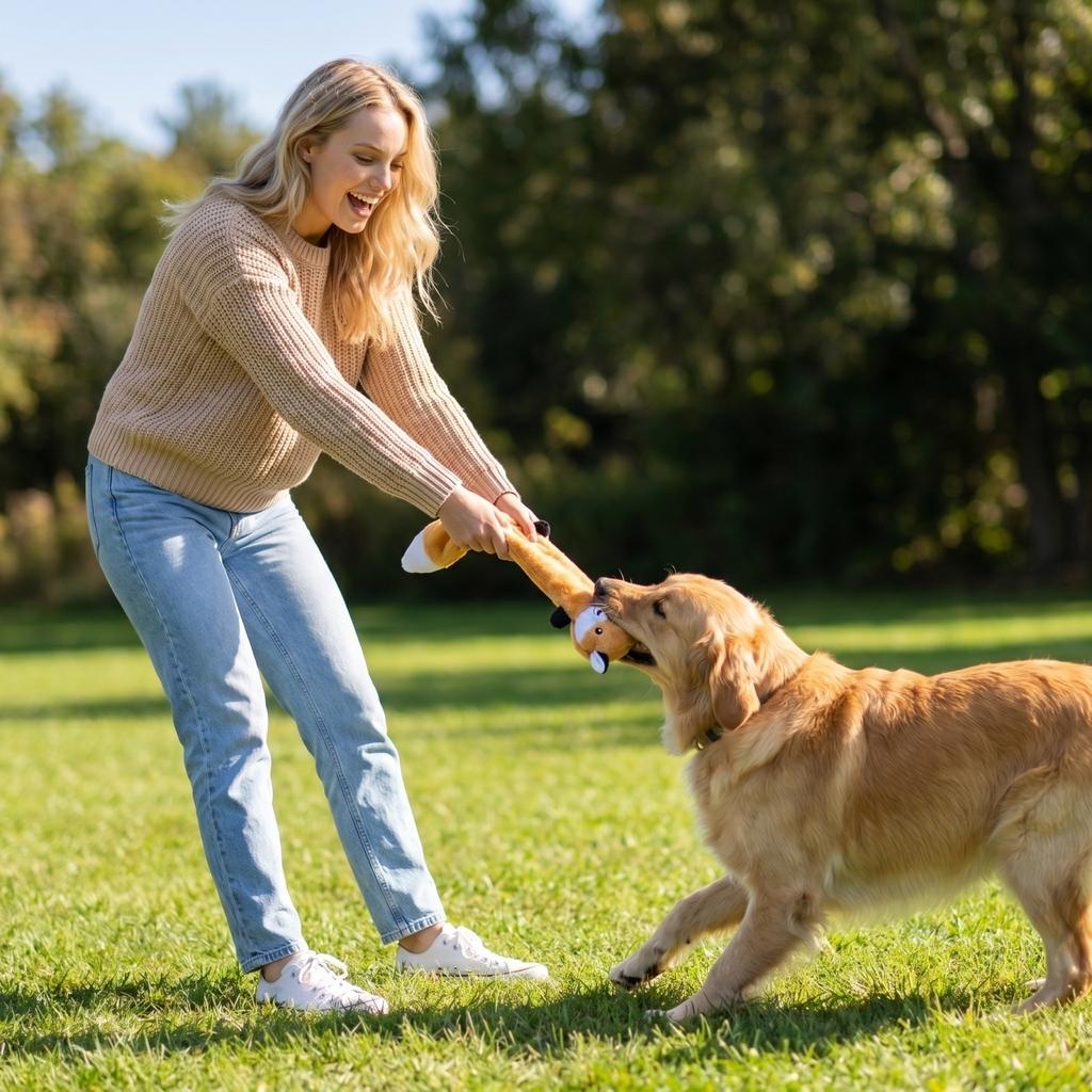Jouet pour chien en peluche avec couineur et papier froissé Long Doux Durable Jouet à mâcher pour animaux de compagnie pour chiens de petite, moyenne et grande taille Jeu interactif