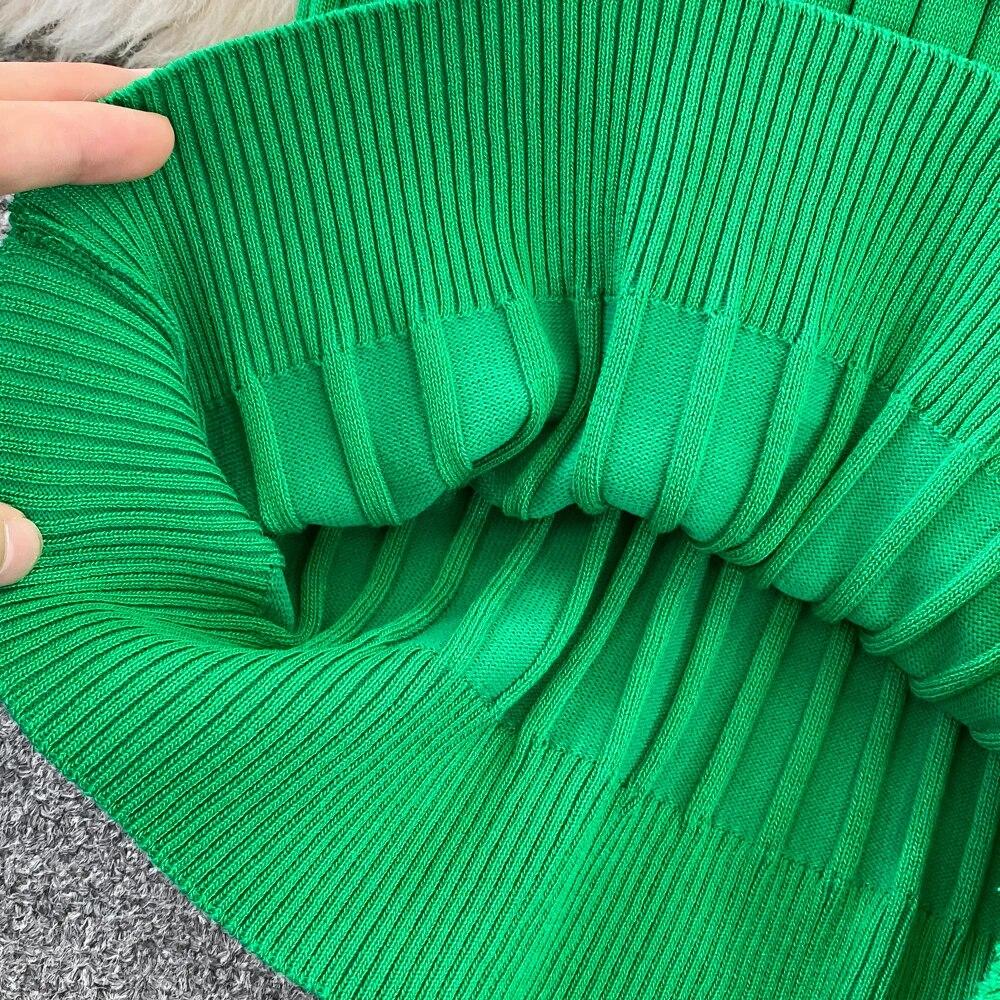 Heißer Rollkragen Sexy Wrap Hüften Gestrickte Kleider Frauen Kleid 2023 Herbst Winter Langarm Bodycon Pullover Kleid mit Gürtel Langarm Wrap Vestidos