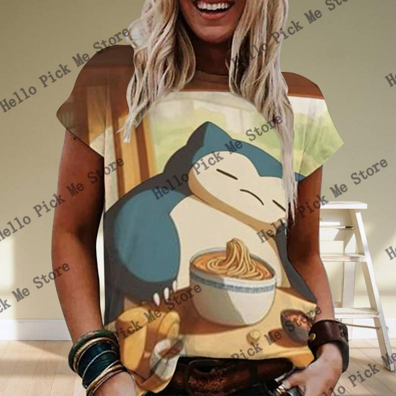 

Нові жіночі футболки Покемон Пікачу з 3D-принтом Літня кругла горловина з короткими рукавами Жіноча футболка Kawaii Топи Футболки Модний одяг S