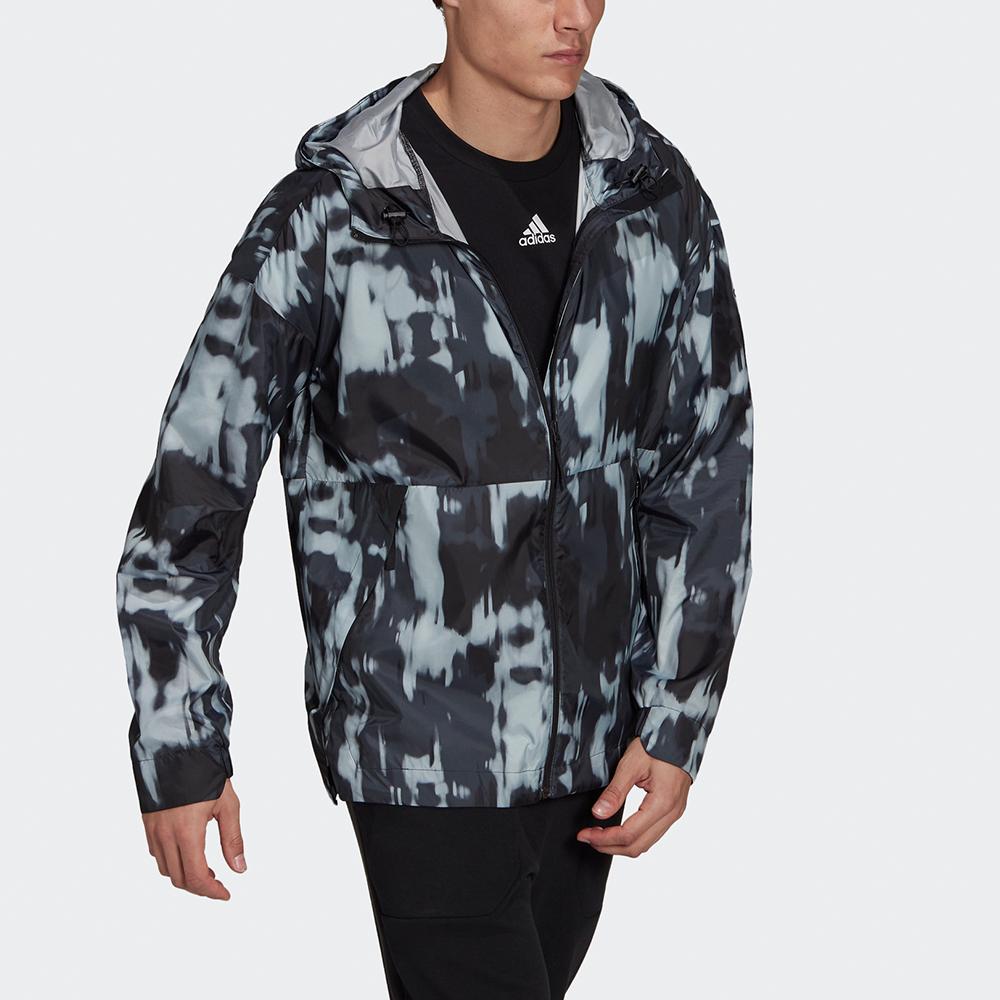 Adidas Urban Aop W.R. Hooded Windbreaker Jacket Men Outerwear Black GM4375