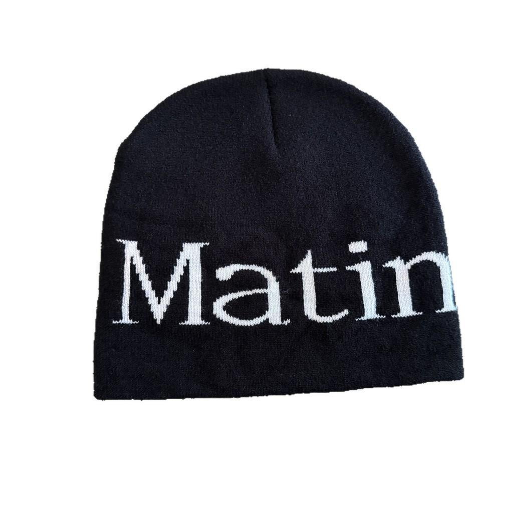 Streetwear Letter Matin Knitted Beanie Warmth Ear Protection Cold Seasons Cap