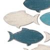 Yousheng 20Pcs/Set Wooden Fish Wall Decoration School of Fish Beach Lake House Bathroom Wall Art Nautical Coastal Ocean Theme Hanging Ornament