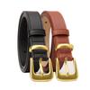 Womens Fashion Faux Leather Belt With Metal Pin Buckle High End No Pattern Waistband For Office