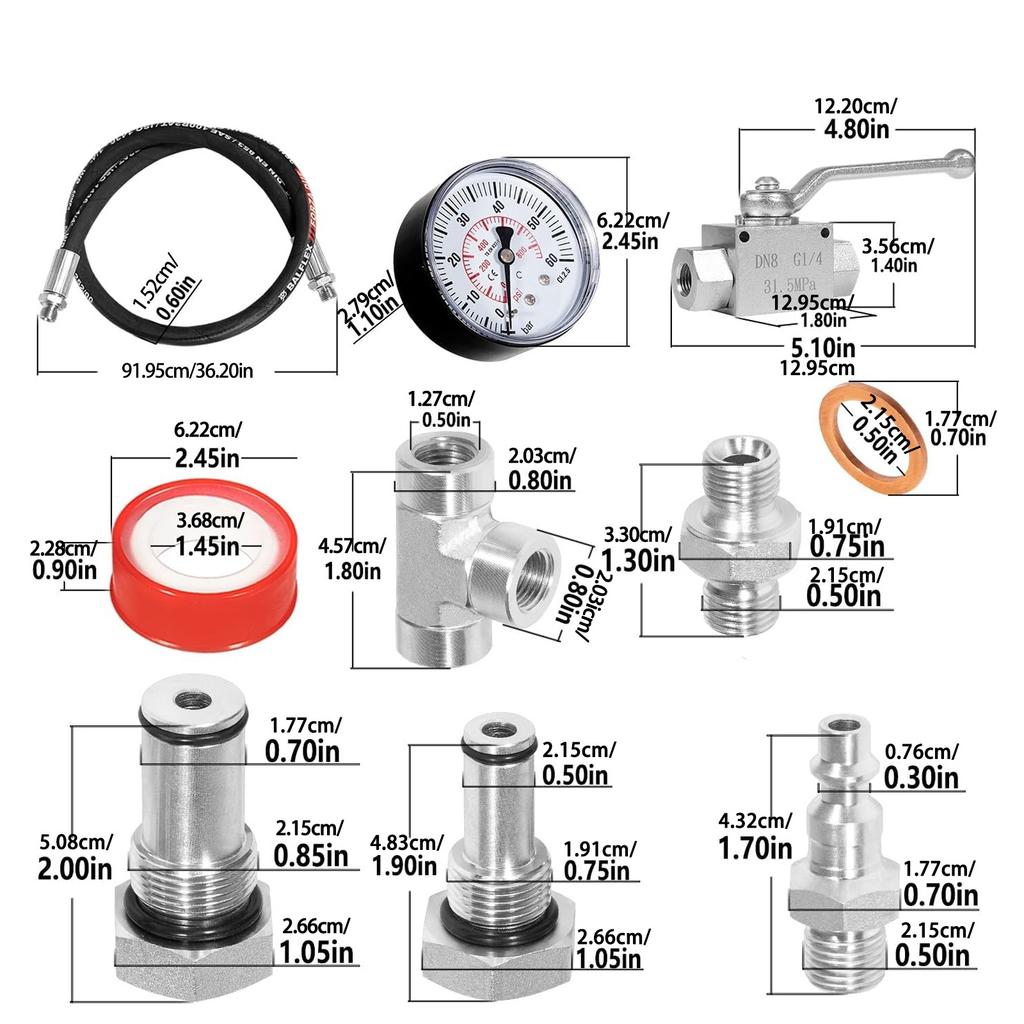 Professional IPR Air Test Kit for 6.0L 7.3L Engines High Pressure Oil System Leak Detection Tool