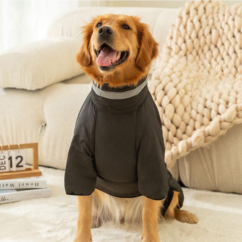 Simple big dog jacket autumn and winter warm four-legged large dog cotton coat golden retriever samoyed winter pet clothes