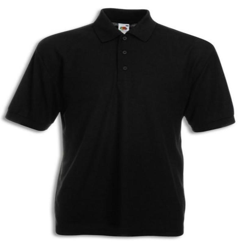 Мужская рубашка-поло однотонная раздевающаяся футболка с коротким рукавом L чёрный