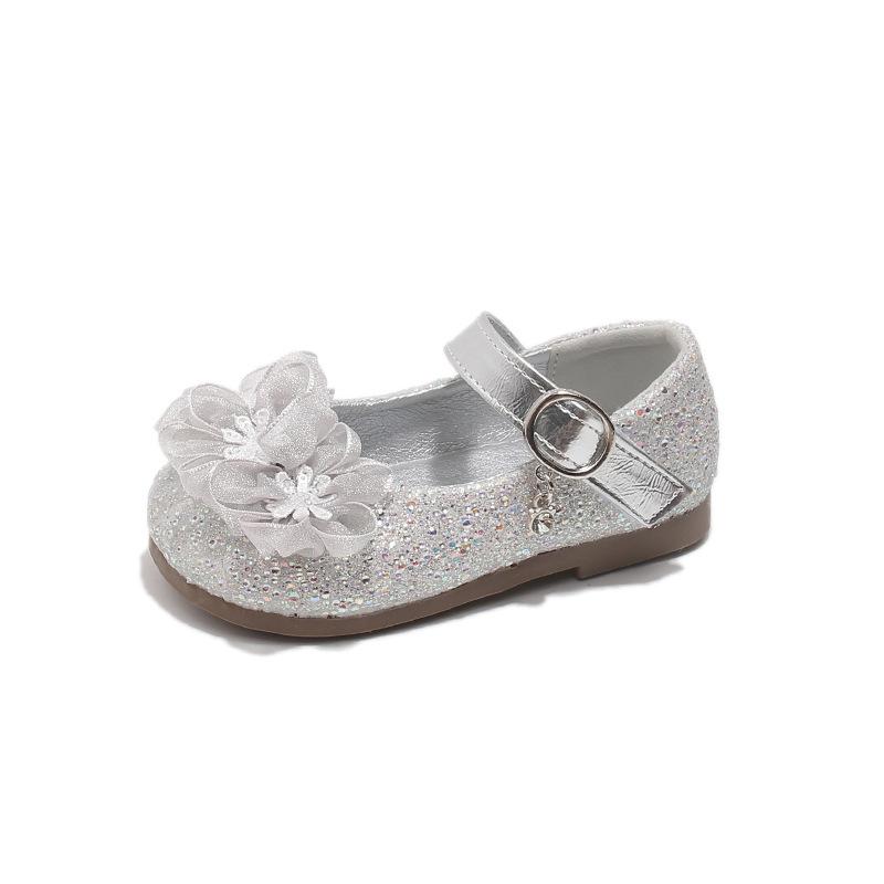 New Cartoon Shoes - Girls Soft-soled Single Shoes 23 серебряный