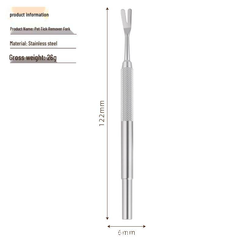 Stainless Steel Pet Tick & Flea Removal Fork for Dogs & Cats