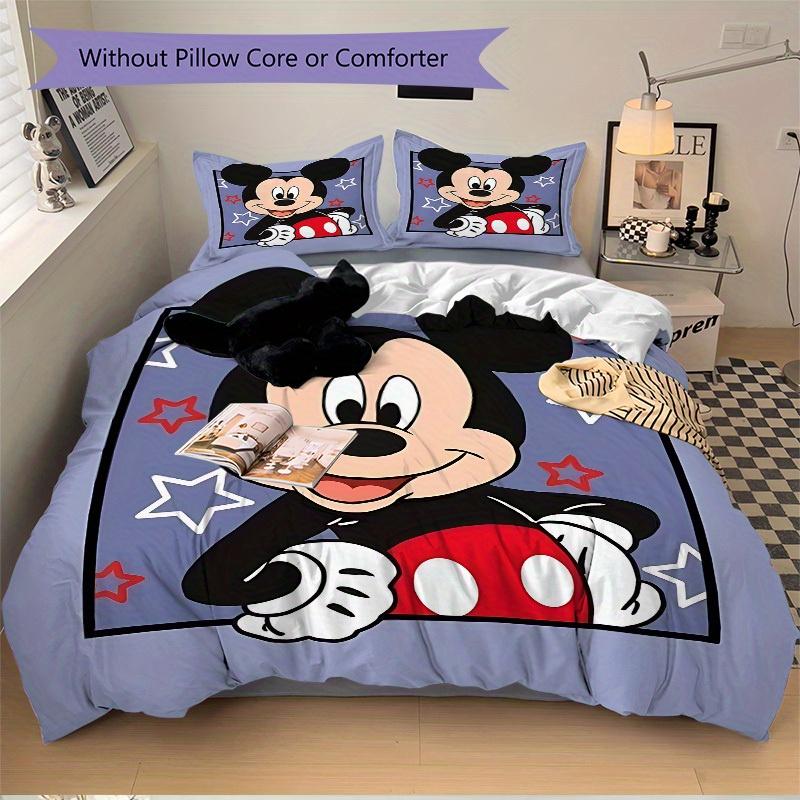 3pcs set Mickey Mouse1pc of quilt cover+2pcs of pillowcase, no core, print bedding, All Seasons Bedroom Setting058