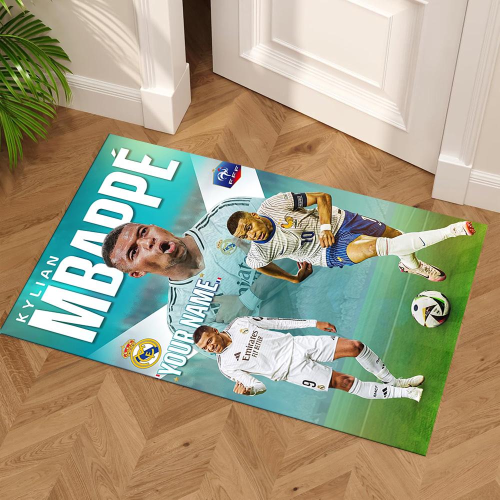 Mbappé Customize Your Name Floor Rug Office Rug Suitable for Game Room Bedrooms Study Room Outdoor Antislip Carpet Decorate Offices