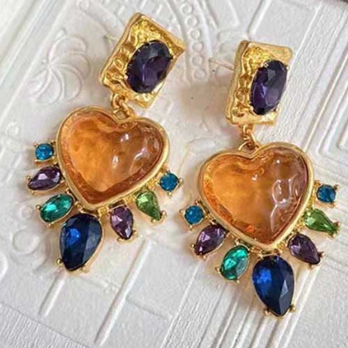 Elegant Women Men Fashion Classic Crystal Pendant Earrings For Women Girls Vintage Palace Style Gorgeous Ear Rings Jewelry