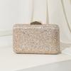 Borsa a pochette glitterata di lusso con decorazioni di strass per feste di matrimonio ed eventi formali