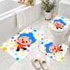 3Pcs Flannel Toilet Mat Set El Payaso Plim Plim Bathroom Rug Non Slip Bath Carpet Home Decor
