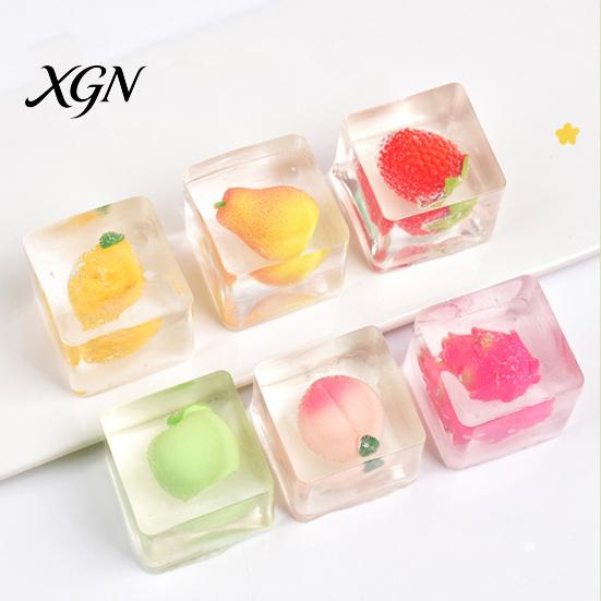 Stress Relief Squeeze Toy Crystal Ice Jelly TPR Soft Fruit Reliever Durable Mud Texture Fidget Sensory for Party Game Relaxation Tool Ball