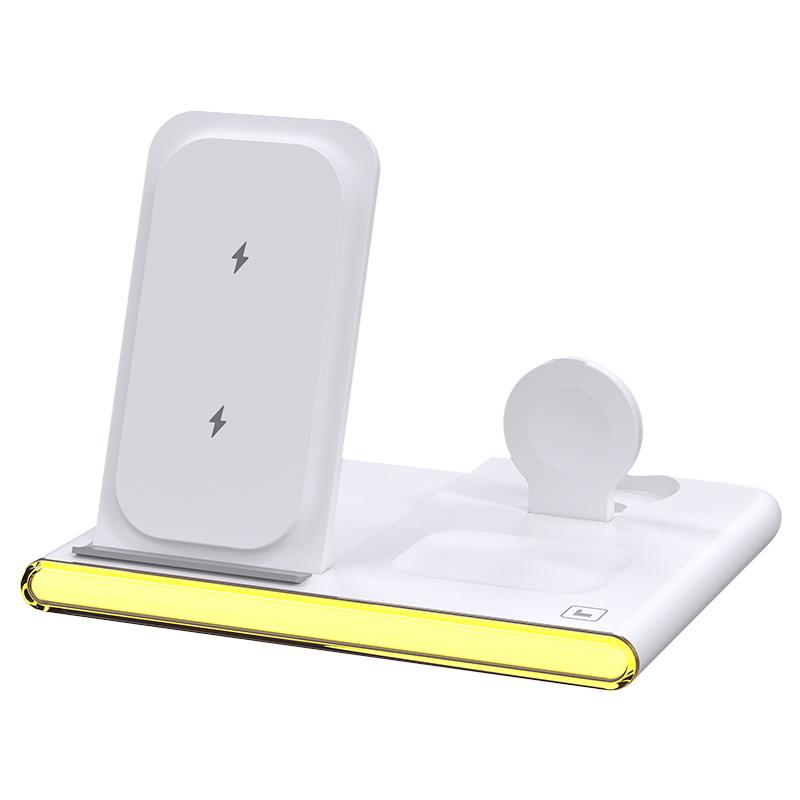 

C27 3-in-1 Wireless Charger Station with Night Light for Apple/Samsung Smart Watch/Iphone/Airpods White