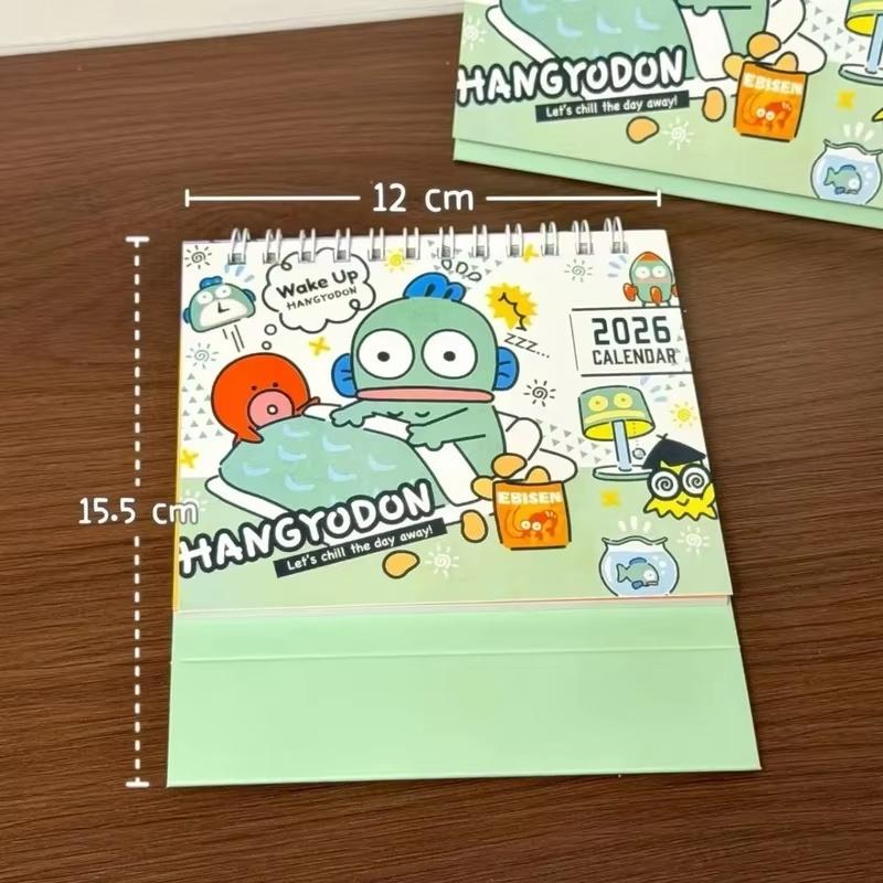 Hangyodon My Melody Cinnamoroll Desk Calendar Cute Retro Ins-Style Cartoon Decor For Students Collectible Gift