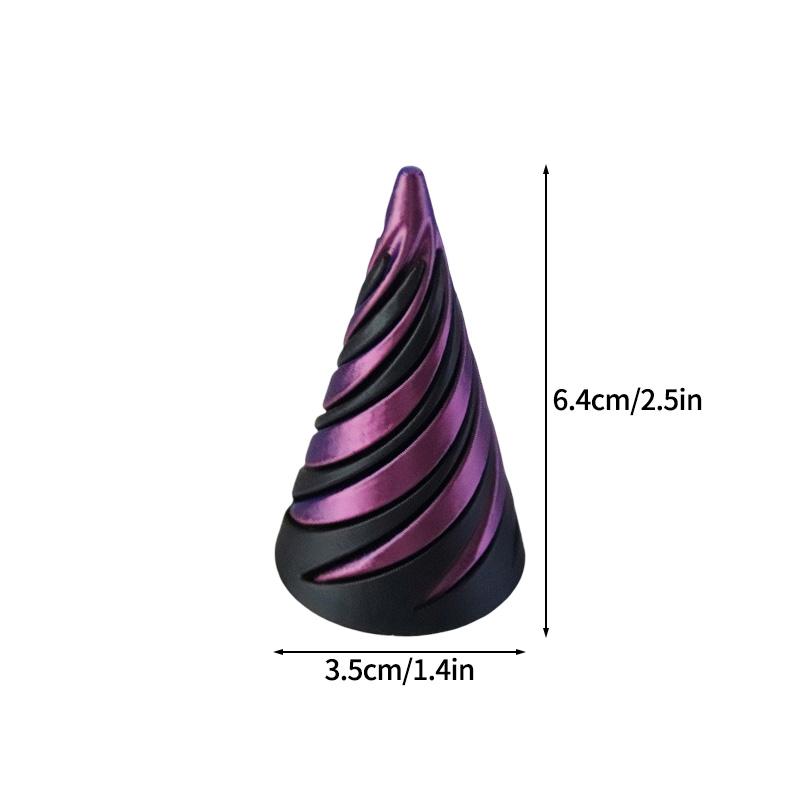 Rotating Pyramid 3D Printed Spiral Cone Three-dimensional Pyramid Desktop Figure Home Decoration Desk Accessories