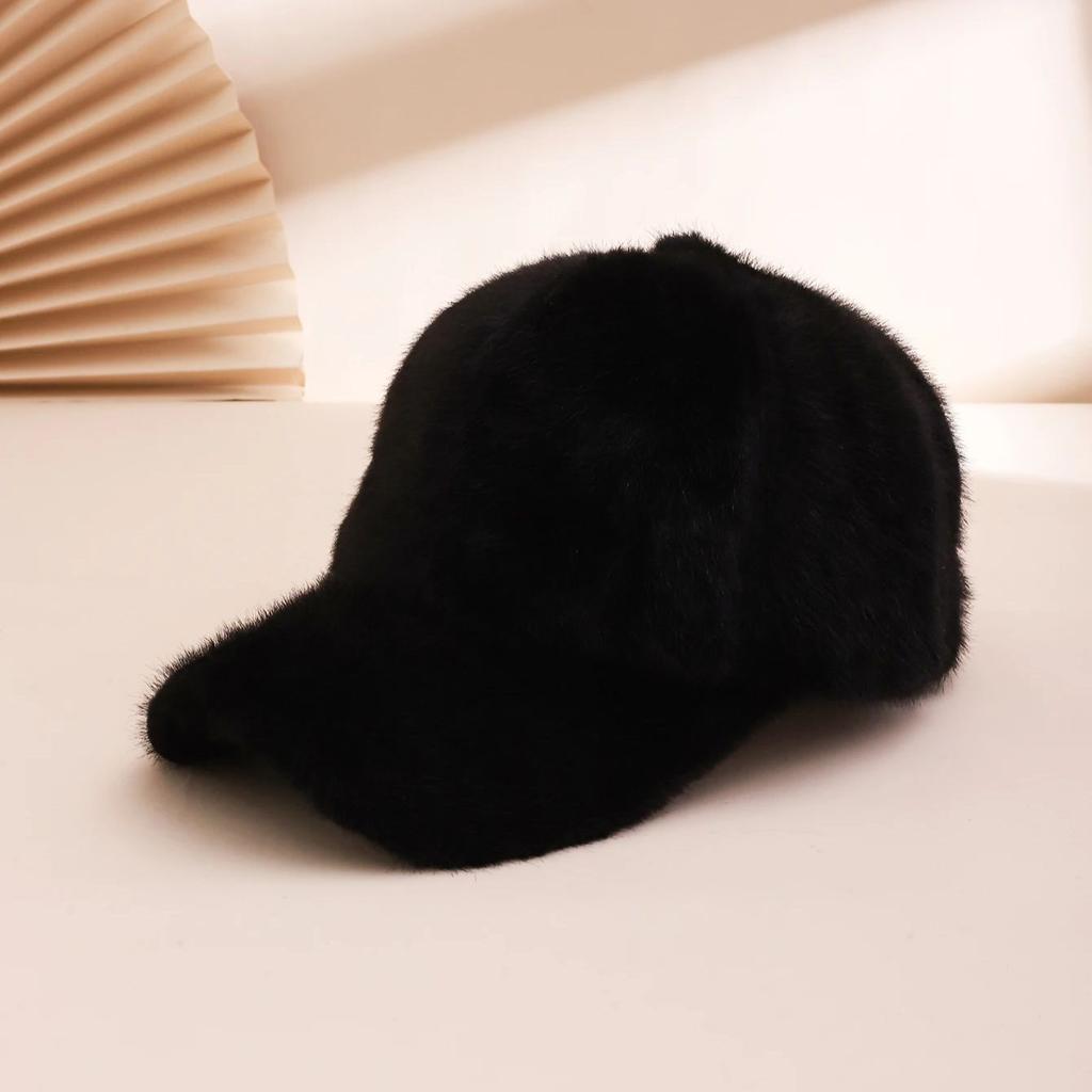 Single-color thick winter warm and versatile baseball cap, men's and women's daily casual outdoor commuting baseball cap