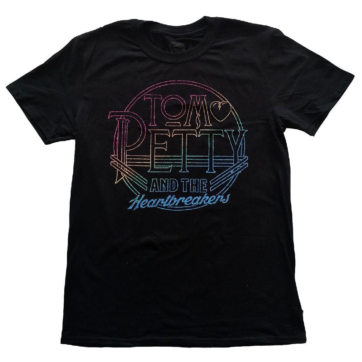 Men s Tom Petty Circle Logo Slim Fit T-shirt Large Black XL