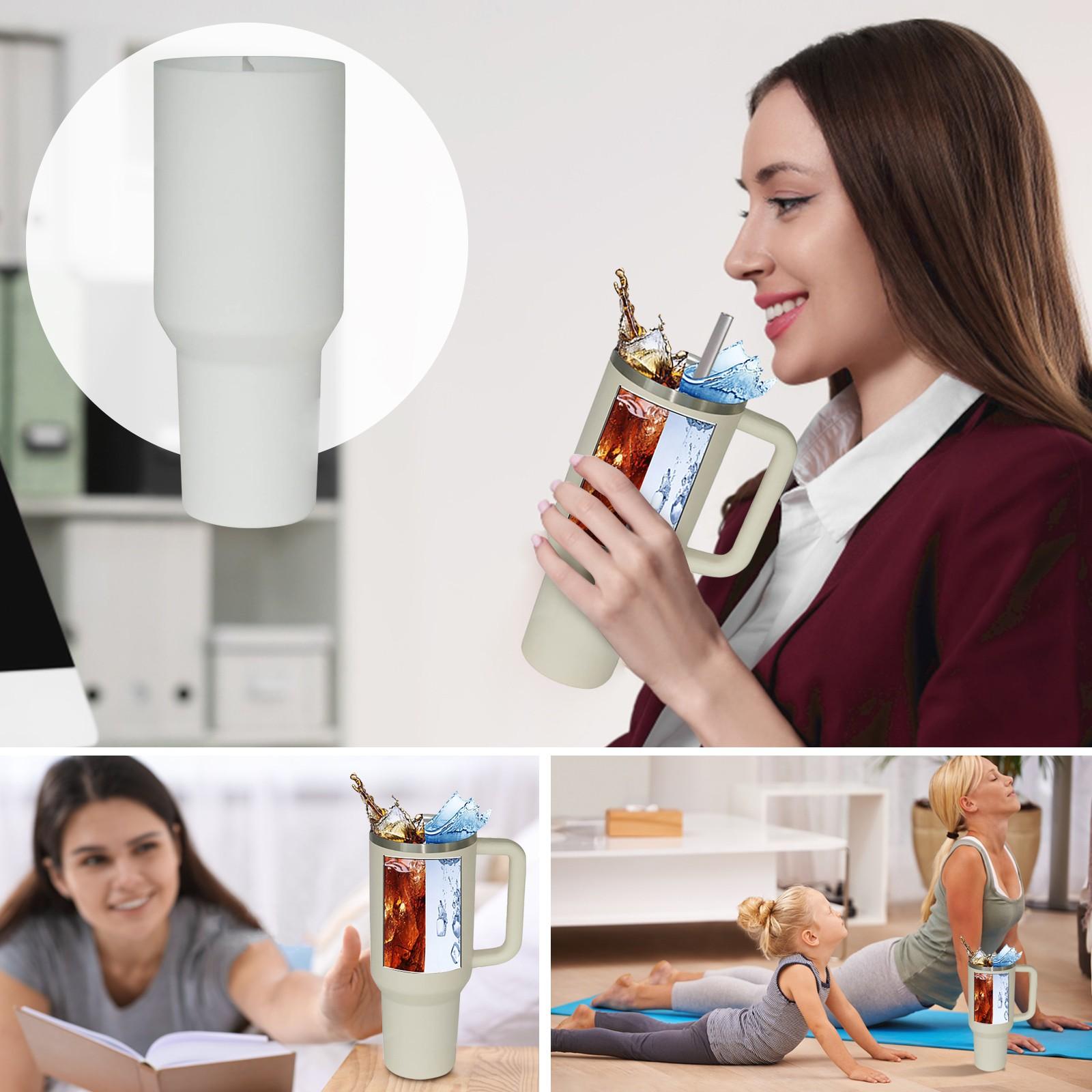 

2-в-1 силиконовый разделитель для напитков, совместимый с 40 унциями, аксессуар, многоразовый вкладыш для холодных напитков: кофе, сока, коктейлей, виски One Size белый