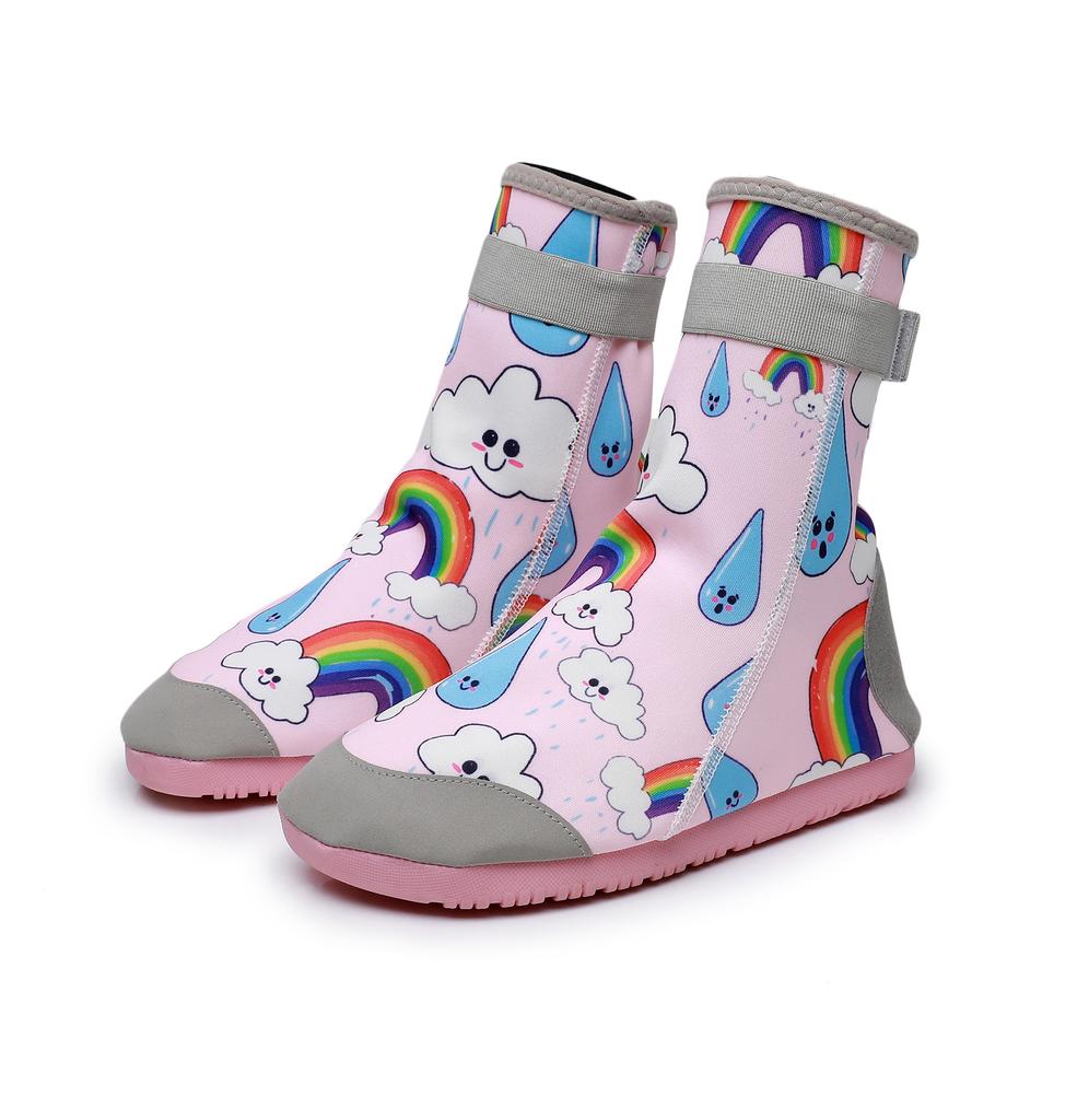 Water Shoes for Kids Boys and Girls Pattern Printing Quick Dry Non-slip Breathable Aqua Socks High Boots Swim Water Shoes for Beach Swimming Pool