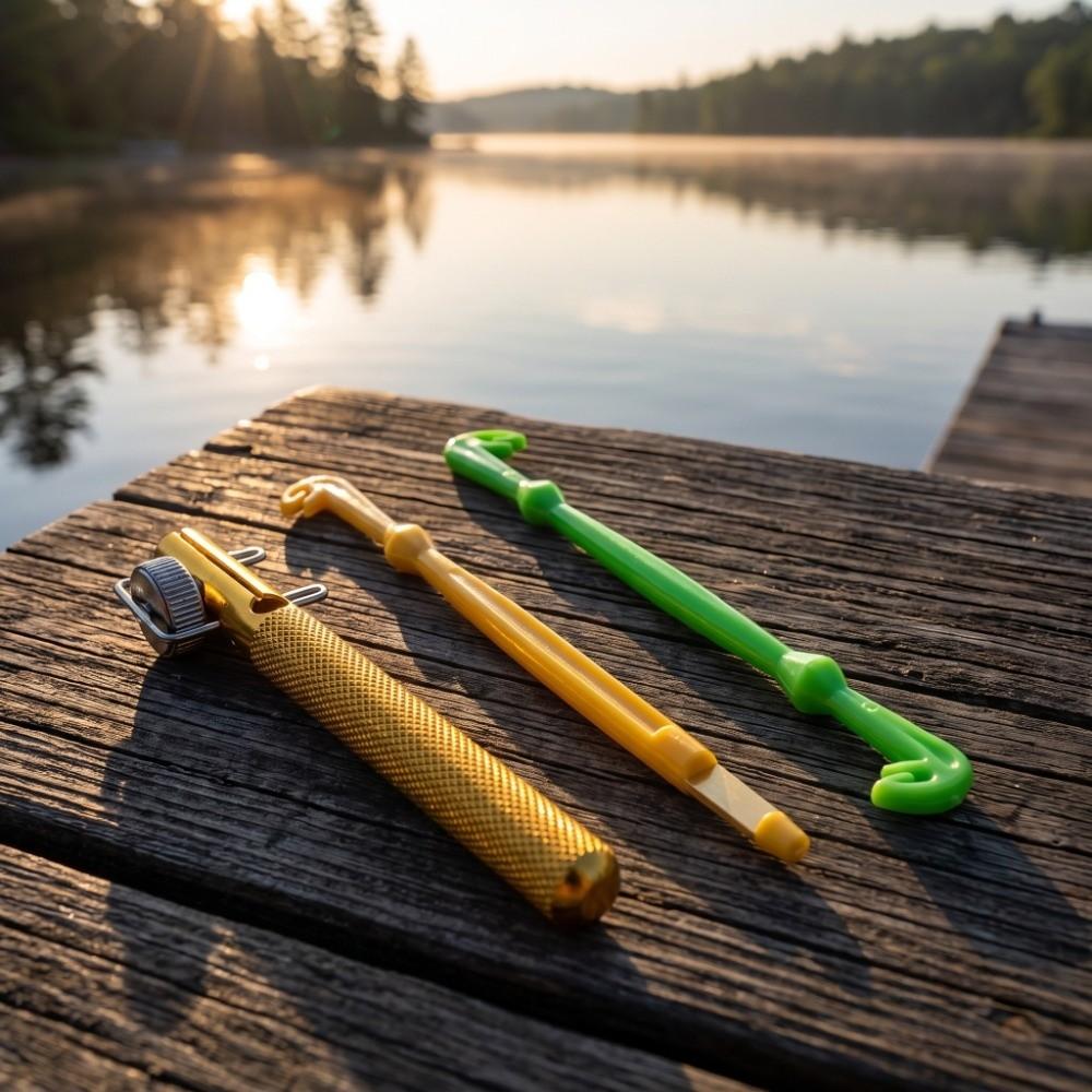 3 Sets Aluminum Alloy Fishing Hook Ties 11cm Fishing Line Tie Tool  Casting Fishing
