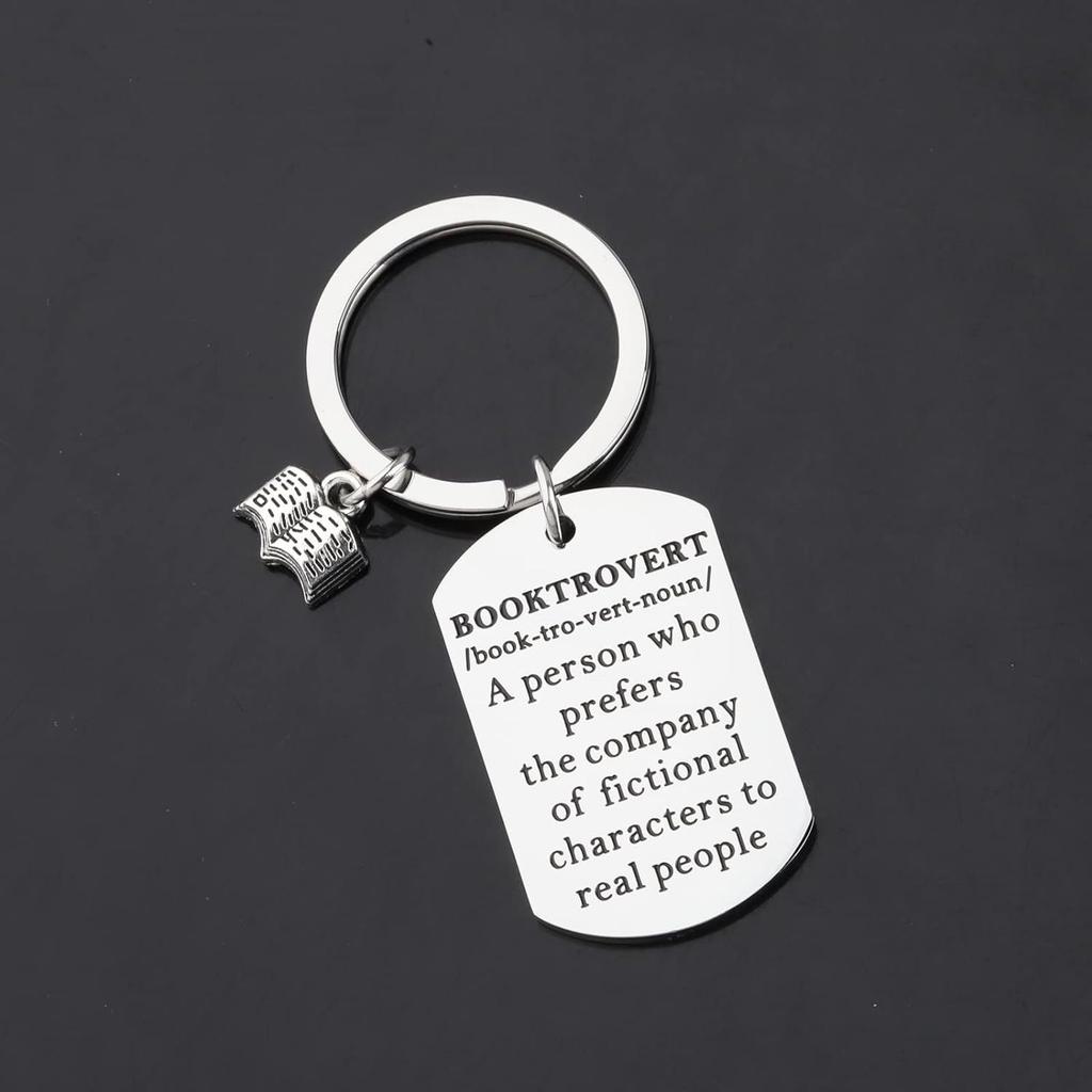 Reading Book Stainless Steel Keychain Book Lover Design Fashion Student Bag Pendant Practical Learning Gift
