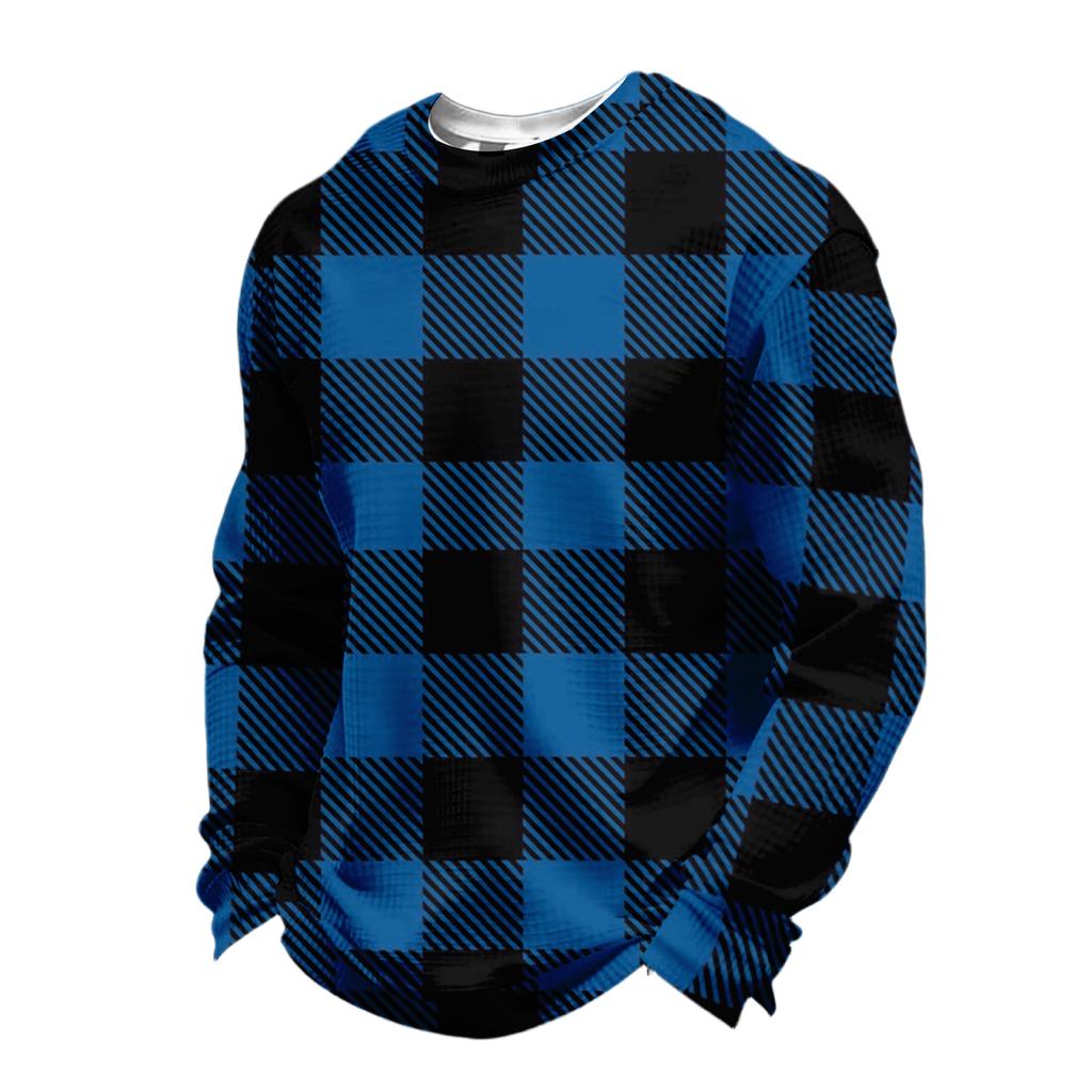 Herr Casual Långärmad Topp med Digitaltryck, Herr Rundhalsad Långärmad Topp