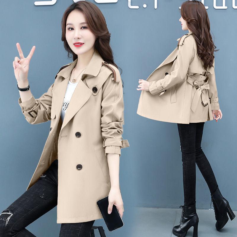 New Spring Autumn Trench Coat Women's Clothes Fashion Slim Long-sleeved Windbreaker Female Casual Outwear