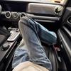 JYL Men's Straight Jeans American Vintage Ripped Casual Vintage Loose Denim Pants