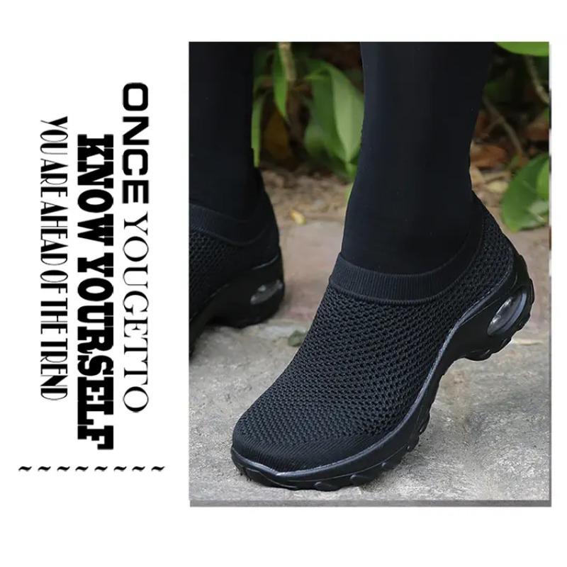 Women's Slip-On Sock Sneakers Breathable Knit Hiking Casual Lightweight Comfortable Shoes