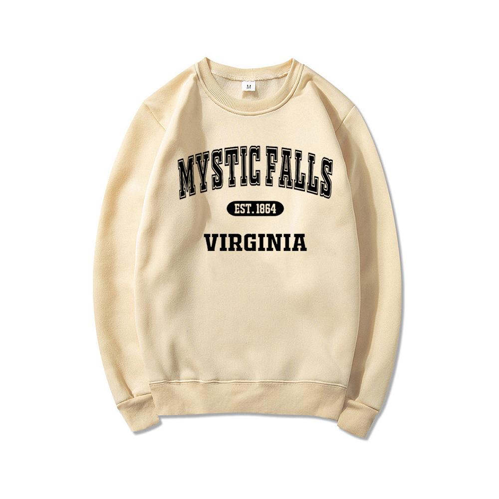 Mystic Falls Sweatshirt TVD Sweatshirts Salvatore Brothers Crewneck Sweatshirt Hoodie Women Long Sleeve Pullovers Casual Top