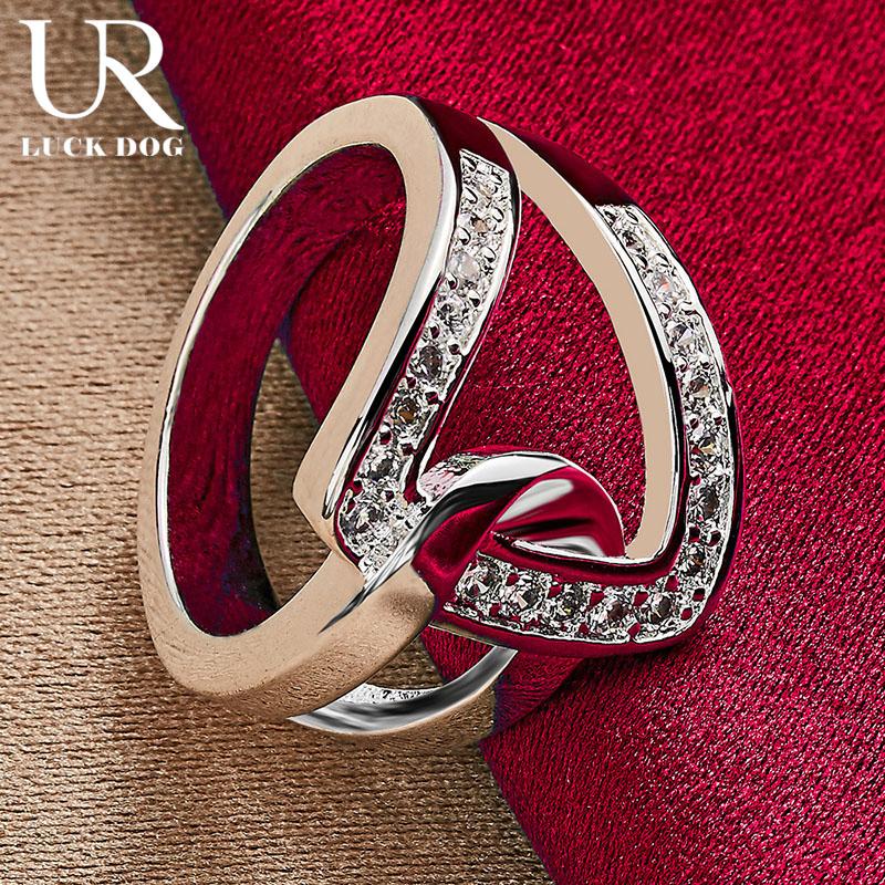 925 Sterling Silver AAA Zircon Ring Fashion Wedding Jewelry
