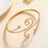 Punk Style Music Note Open Bangle Adjustable Geometric Spiral Bracelet  Music Festival