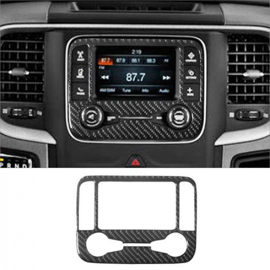 For RAM 1500 Carbon Fiber Interior Radio Console Cover Trim Type B