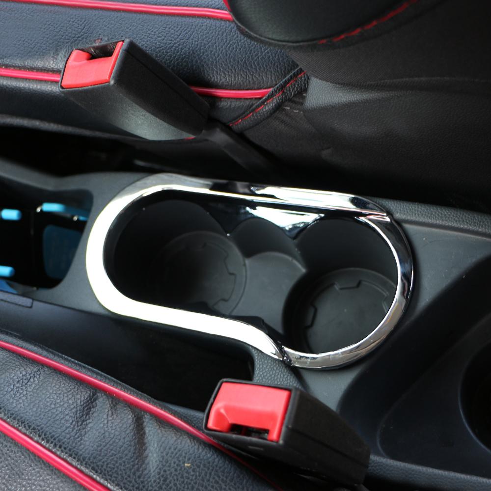 Chrome Car Inner Central Armrest Water Cup Frame Sticker Modified Cover for Ford Ecosport 2013 2014 2015 2016 LHD Accessories