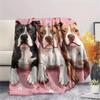 Cartoon Pitbull,pattern Flannel Blanket, High quality Comfortable for All Seasons, Home Decor, Warmth and Comfort, Perfect for Gifts.