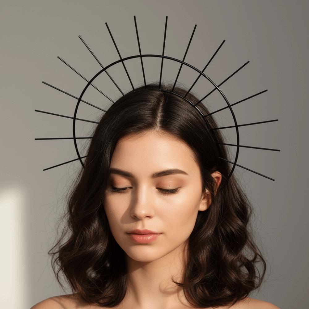 Gothic Glory Sun Crown Lolita Renaissance Cosplay Headband Spiked Headpiece  Costume Accessories